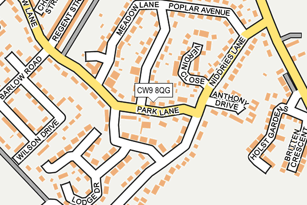 CW9 8QG map - OS OpenMap – Local (Ordnance Survey)