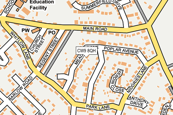 CW9 8QH map - OS OpenMap – Local (Ordnance Survey)