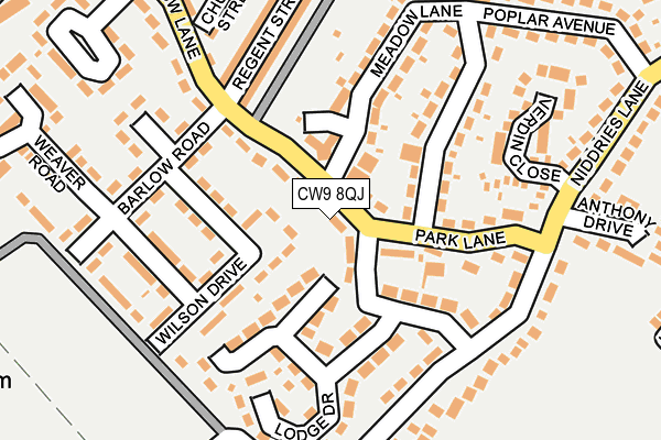 CW9 8QJ map - OS OpenMap – Local (Ordnance Survey)