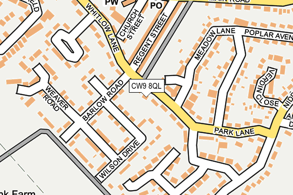 CW9 8QL map - OS OpenMap – Local (Ordnance Survey)