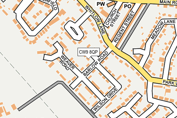 CW9 8QP map - OS OpenMap – Local (Ordnance Survey)