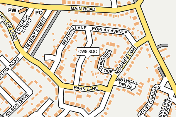 CW9 8QQ map - OS OpenMap – Local (Ordnance Survey)