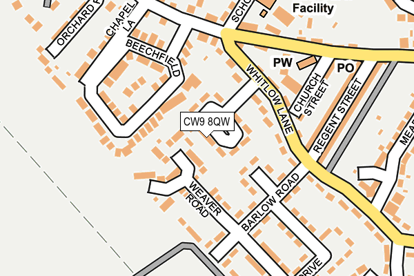 CW9 8QW map - OS OpenMap – Local (Ordnance Survey)