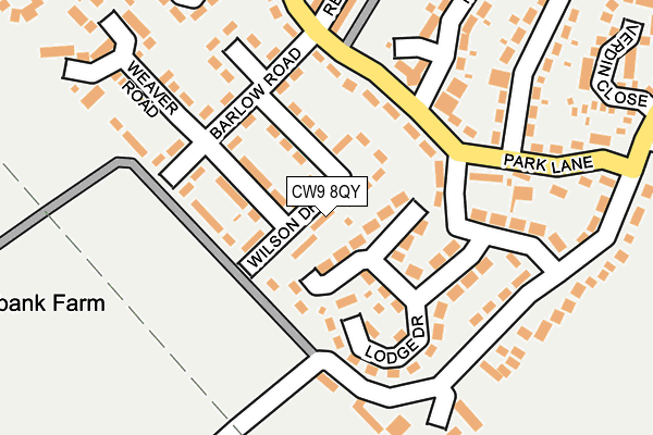 CW9 8QY map - OS OpenMap – Local (Ordnance Survey)