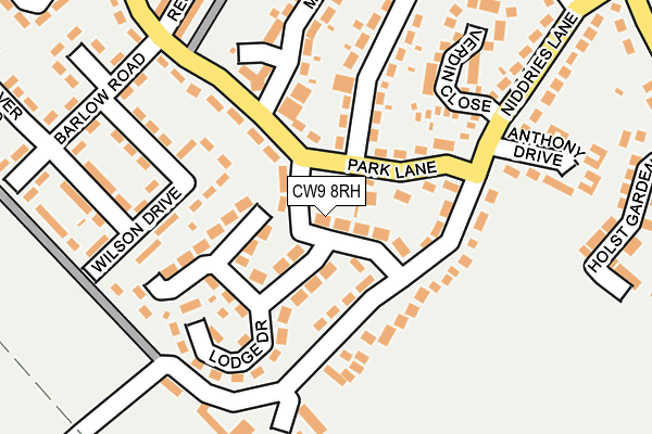 CW9 8RH map - OS OpenMap – Local (Ordnance Survey)