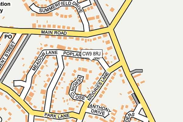 CW9 8RJ map - OS OpenMap – Local (Ordnance Survey)