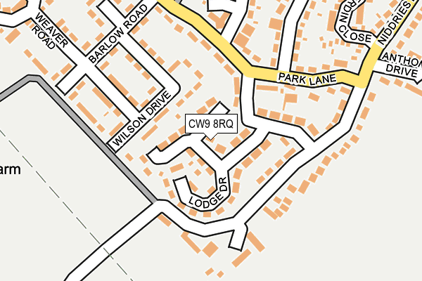 CW9 8RQ map - OS OpenMap – Local (Ordnance Survey)