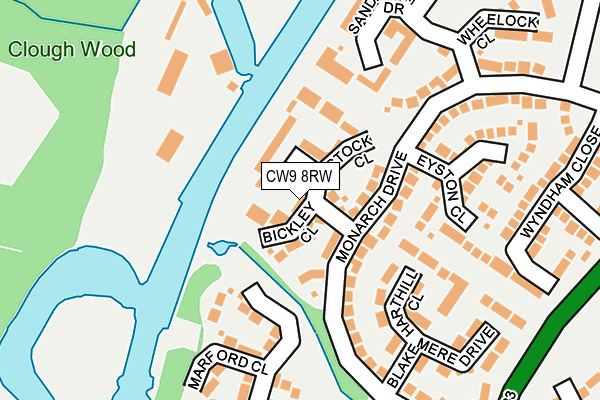 CW9 8RW map - OS OpenMap – Local (Ordnance Survey)