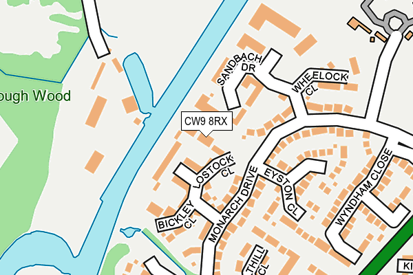 CW9 8RX map - OS OpenMap – Local (Ordnance Survey)