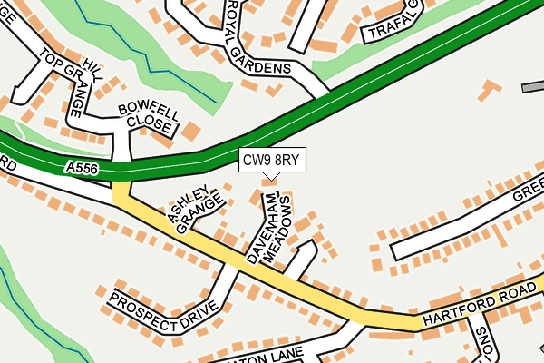 CW9 8RY map - OS OpenMap – Local (Ordnance Survey)