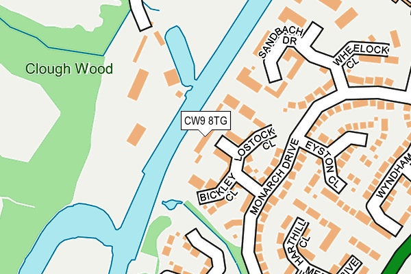 CW9 8TG map - OS OpenMap – Local (Ordnance Survey)