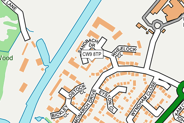 CW9 8TP map - OS OpenMap – Local (Ordnance Survey)