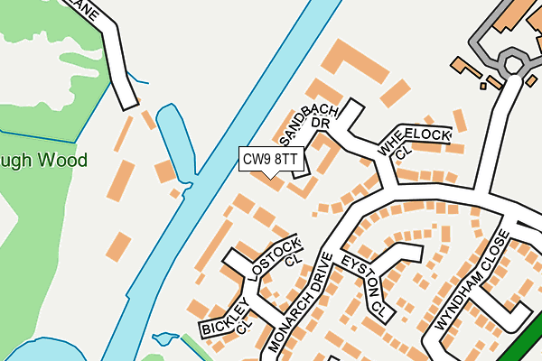 CW9 8TT map - OS OpenMap – Local (Ordnance Survey)