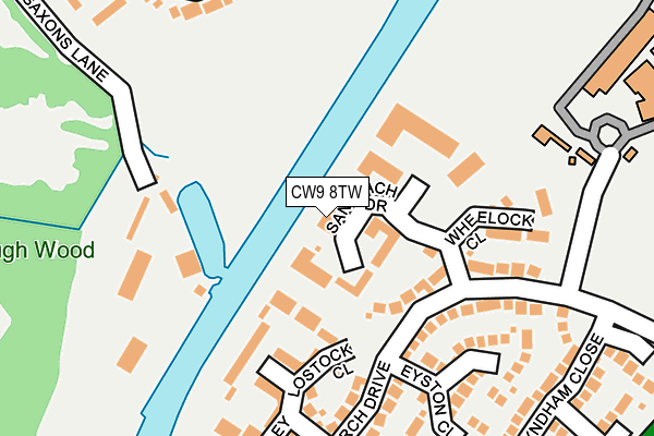 CW9 8TW map - OS OpenMap – Local (Ordnance Survey)