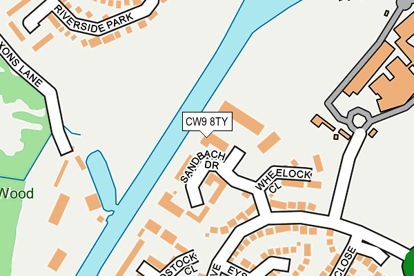 CW9 8TY map - OS OpenMap – Local (Ordnance Survey)