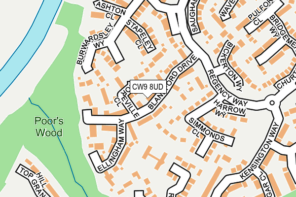 CW9 8UD map - OS OpenMap – Local (Ordnance Survey)