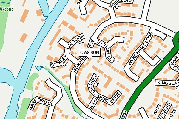 CW9 8UN map - OS OpenMap – Local (Ordnance Survey)