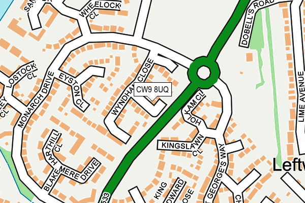 CW9 8UQ map - OS OpenMap – Local (Ordnance Survey)