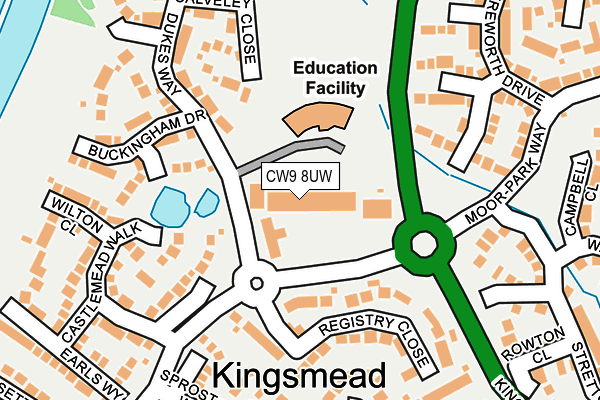 CW9 8UW map - OS OpenMap – Local (Ordnance Survey)