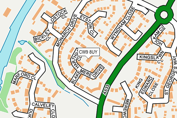 CW9 8UY map - OS OpenMap – Local (Ordnance Survey)