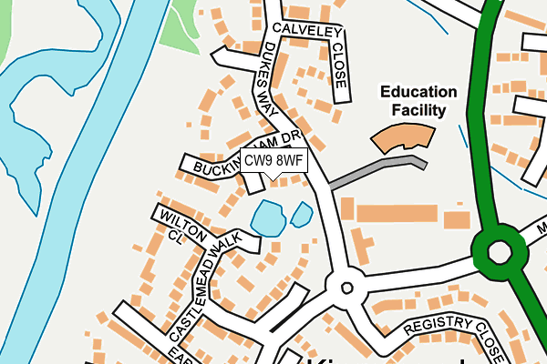 CW9 8WF map - OS OpenMap – Local (Ordnance Survey)