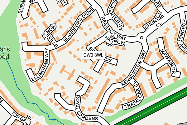 CW9 8WL map - OS OpenMap – Local (Ordnance Survey)