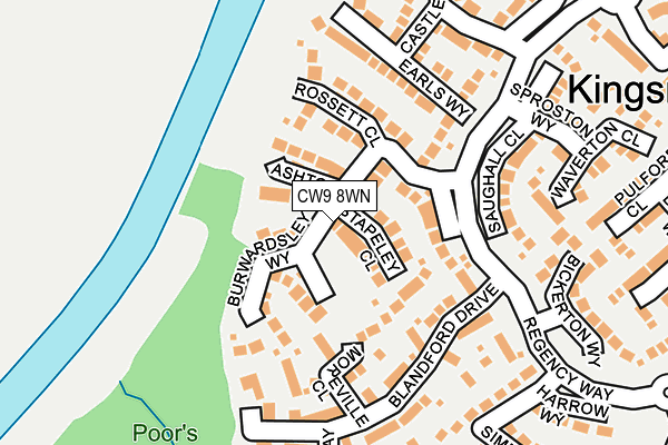 CW9 8WN map - OS OpenMap – Local (Ordnance Survey)