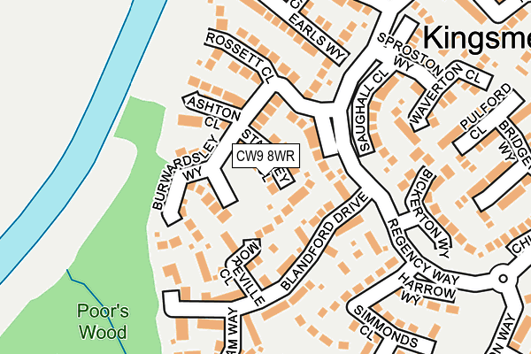 CW9 8WR map - OS OpenMap – Local (Ordnance Survey)