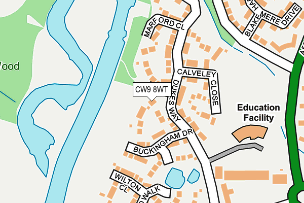 CW9 8WT map - OS OpenMap – Local (Ordnance Survey)