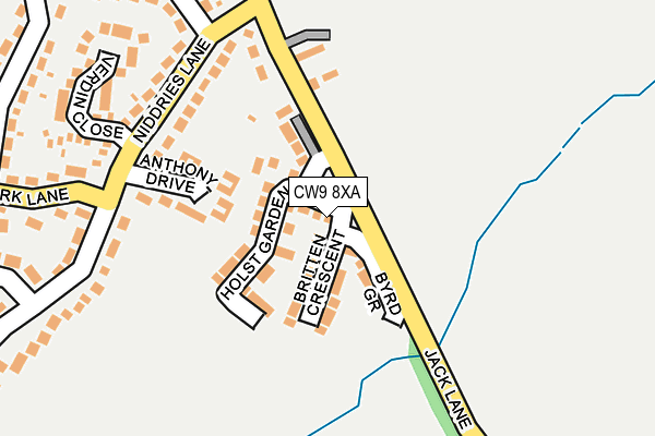 CW9 8XA map - OS OpenMap – Local (Ordnance Survey)