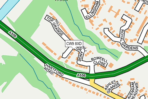 CW9 8XD map - OS OpenMap – Local (Ordnance Survey)