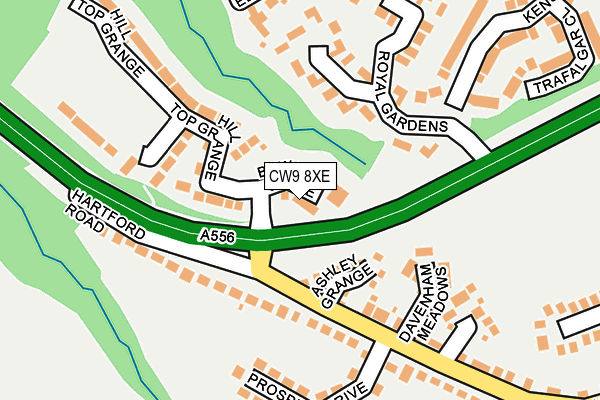 CW9 8XE map - OS OpenMap – Local (Ordnance Survey)