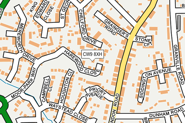 CW9 8XH map - OS OpenMap – Local (Ordnance Survey)
