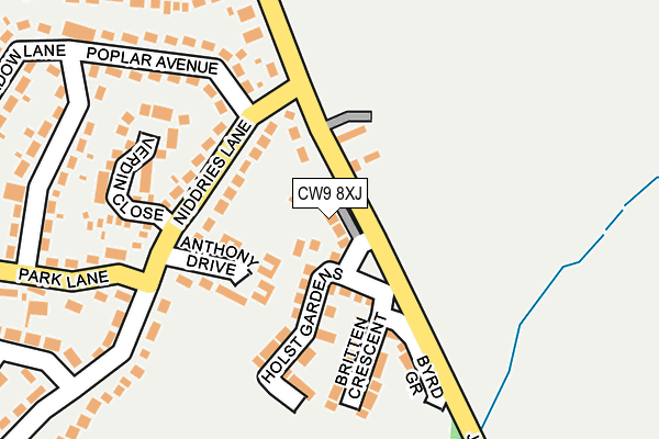 CW9 8XJ map - OS OpenMap – Local (Ordnance Survey)