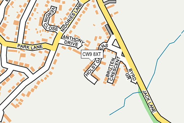 CW9 8XT map - OS OpenMap – Local (Ordnance Survey)