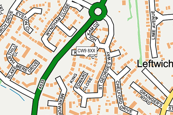 CW9 8XX map - OS OpenMap – Local (Ordnance Survey)
