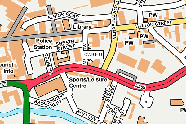 CW9 9JJ map - OS OpenMap – Local (Ordnance Survey)