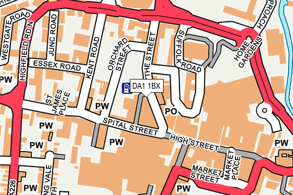 DA1 1BX map - OS OpenMap – Local (Ordnance Survey)