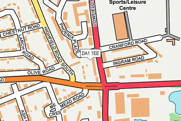 DA1 1EE map - OS OpenMap – Local (Ordnance Survey)