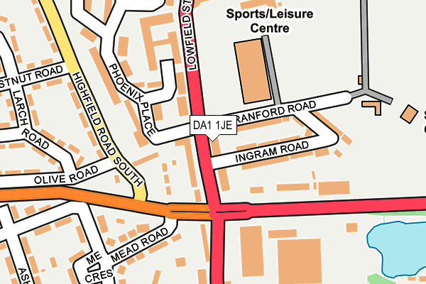 DA1 1JE map - OS OpenMap – Local (Ordnance Survey)