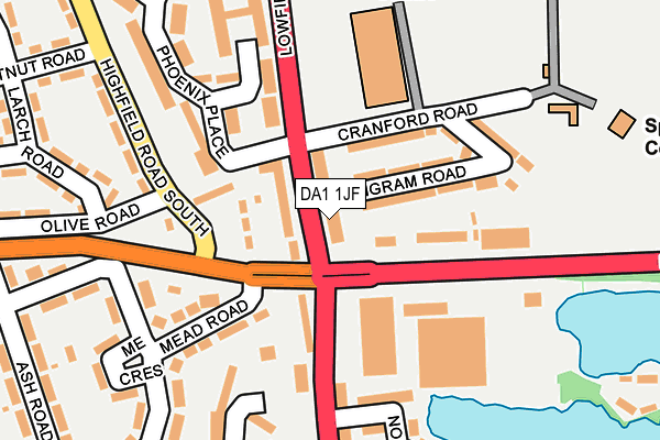 DA1 1JF map - OS OpenMap – Local (Ordnance Survey)