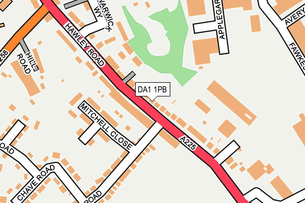 DA1 1PB map - OS OpenMap – Local (Ordnance Survey)