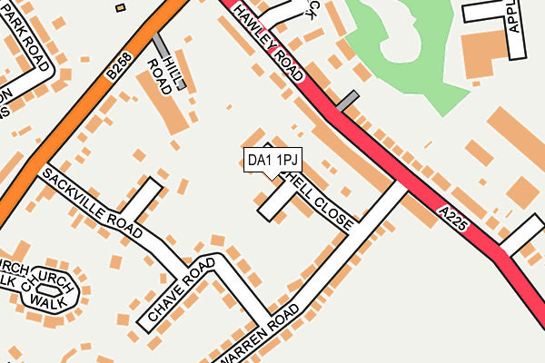 DA1 1PJ map - OS OpenMap – Local (Ordnance Survey)
