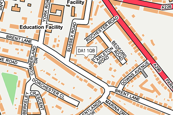 DA1 1QB map - OS OpenMap – Local (Ordnance Survey)