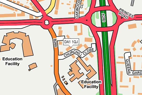 DA1 1QJ map - OS OpenMap – Local (Ordnance Survey)