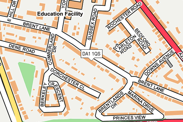 DA1 1QS map - OS OpenMap – Local (Ordnance Survey)