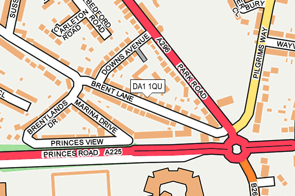 DA1 1QU map - OS OpenMap – Local (Ordnance Survey)