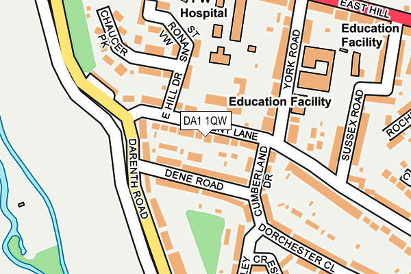 DA1 1QW map - OS OpenMap – Local (Ordnance Survey)