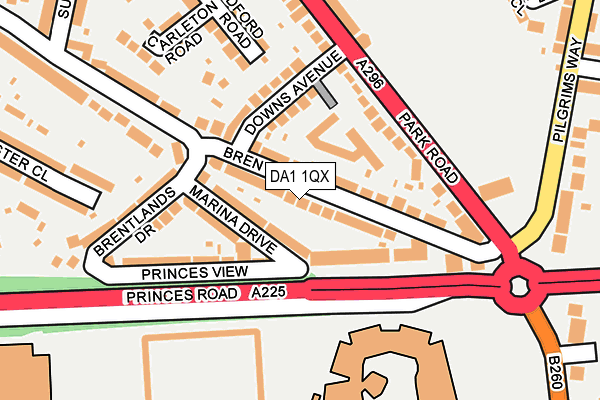 DA1 1QX map - OS OpenMap – Local (Ordnance Survey)
