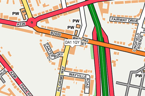 DA1 1QY map - OS OpenMap – Local (Ordnance Survey)